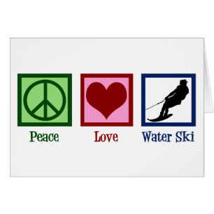 Peace Kärlek Vatten Ski Hälsningskort