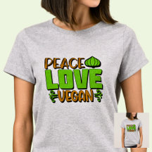 Peace Kärlek Vegan Grönt Brown på