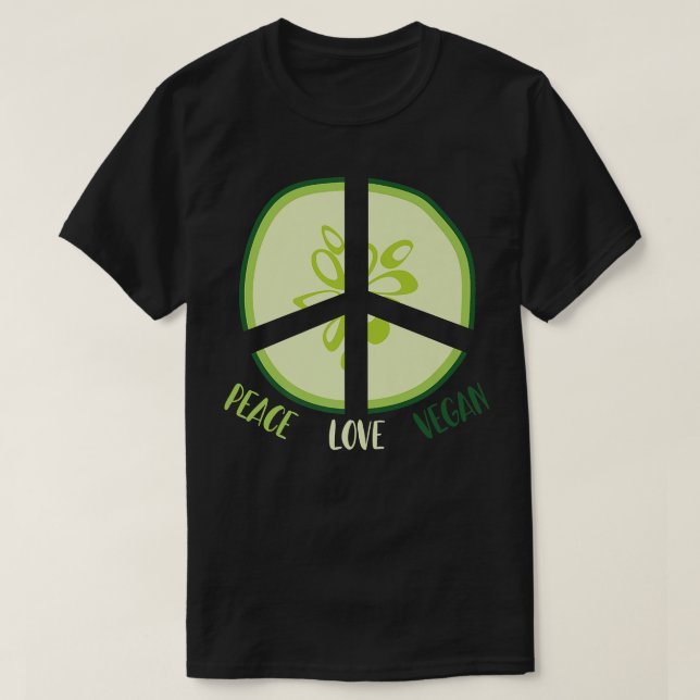 Peace Kärlek Vegan T Shirt (Design framsida)