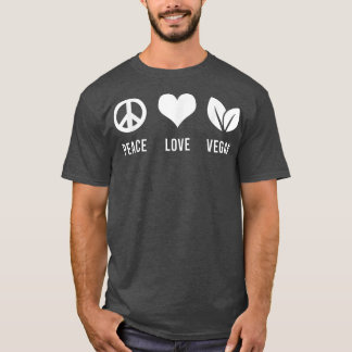 Peace Kärlek Vegan Veganism samt Vegetarian Vegan  T Shirt