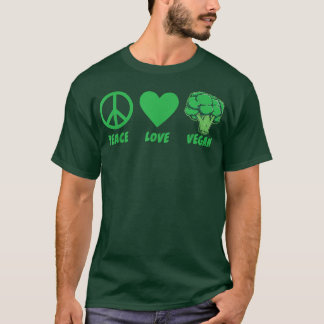 Peace Kärlek Vegan Vegetables for Veggies Veganism T Shirt
