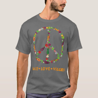 Peace Kärlek Veggies Älskare Vegetables Healthy Vg T Shirt
