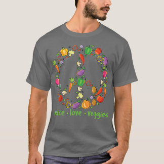 Peace Kärlek Veggies Eat Vegetables Vegetarian T Shirt