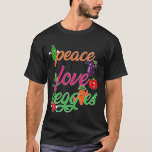 Peace Kärlek Veggies Funny Vegan Veganism Vegetari T Shirt