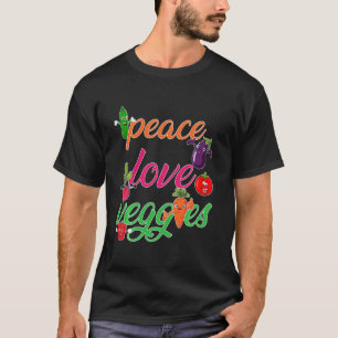 Peace Kärlek Veggies Funny Vegan Veganism Vegetari T Shirt