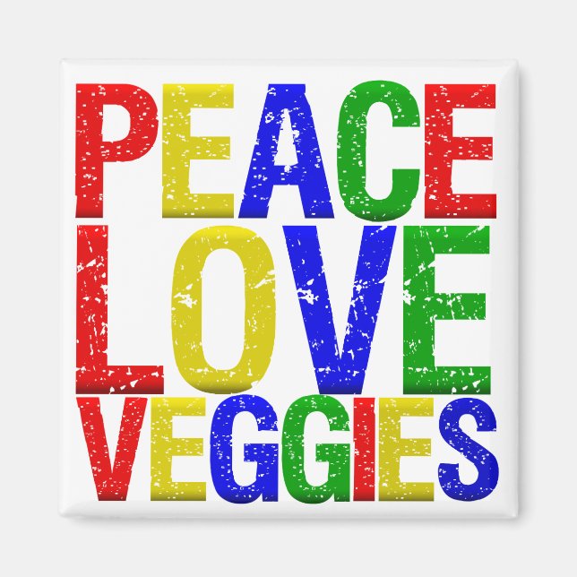 Peace Kärlek Veggies Magnet (Framsidan)