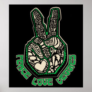 Peace Kärlek Veggies Poster