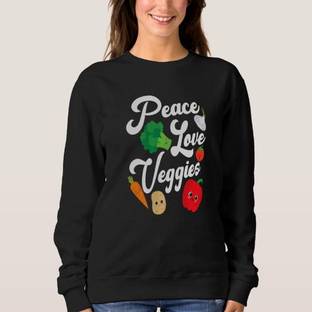 Peace Kärlek Veggies T Shirt (Framsida)