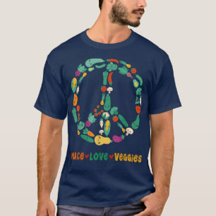 Peace Kärlek Veggies Veggies Vegan Vegetarian Plan T Shirt
