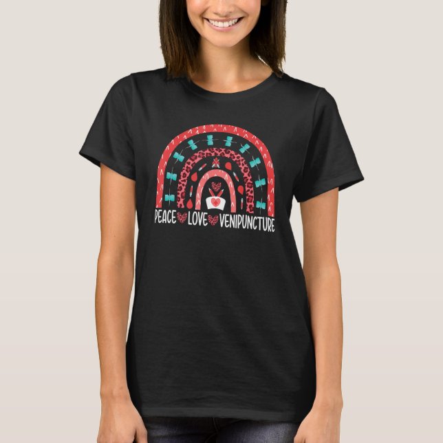 Peace Kärlek Venipuncture Phlebotomist Phlebotomy  T Shirt (Framsida)
