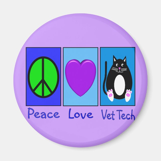 Peace Kärlek Vet Tech Magnet (Framsidan)