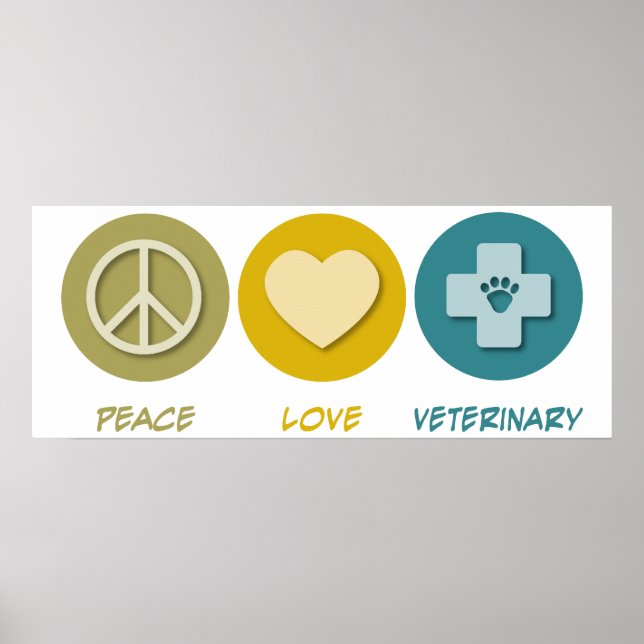 Peace Kärlek Veterinary Poster (Framsidan)