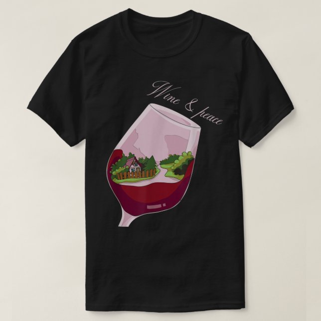 Peace Kärlek Vin T-Shirt (Design framsida)