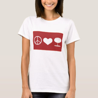 Peace Kärlek Vin T-Shirt