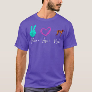Peace Kärlek Vizsla Rolig hund Owner  T Shirt