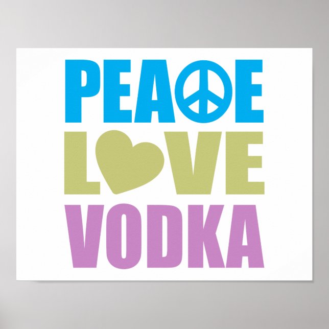 Peace Kärlek Vodka Poster (Framsidan)