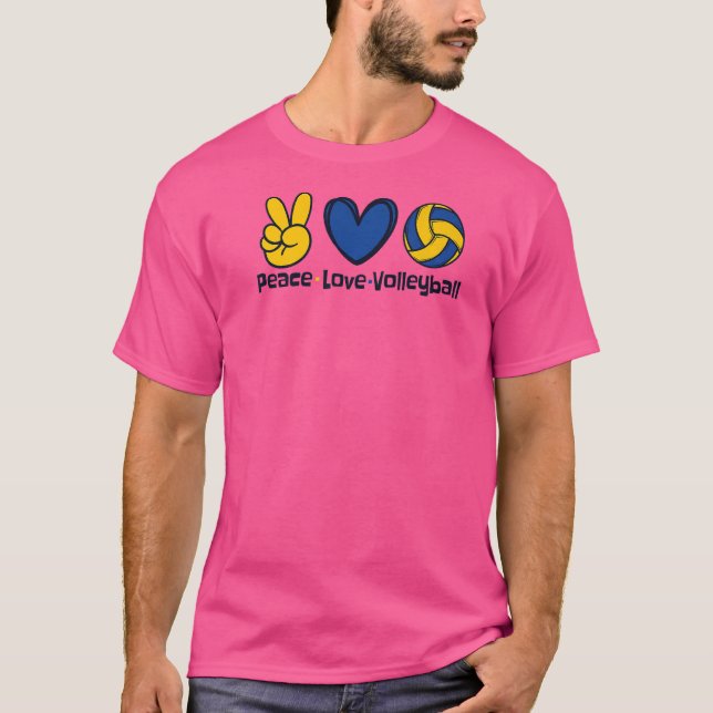 Peace Kärlek Volleyball Coach Team Player Trainer  T Shirt (Framsida)