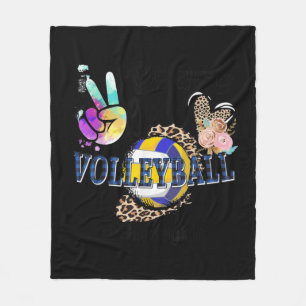 Peace Kärlek Volleyball Gammy Life Mamma Grandma L Fleecefilt
