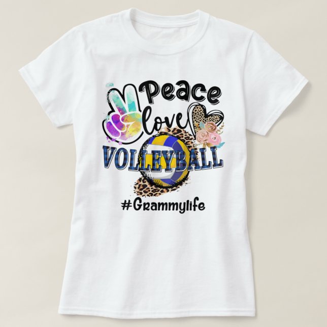 Peace Kärlek Volleyball Grammy Life Mamma Grandma  T Shirt (Design framsida)