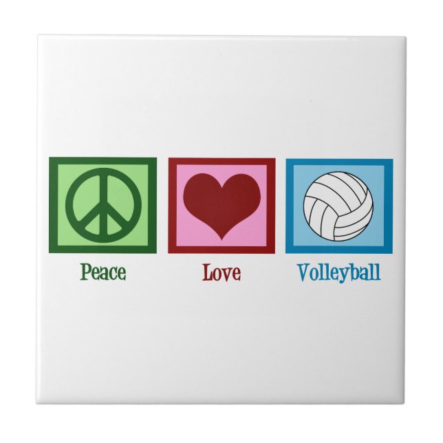 Peace Kärlek Volleyball Kakelplatta (Framsidan)