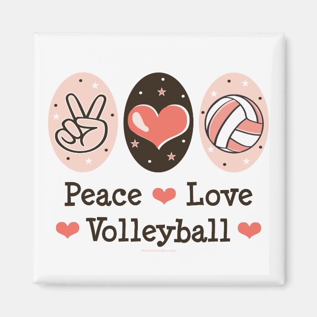 Peace Kärlek Volleyball Magnet (Framsidan)