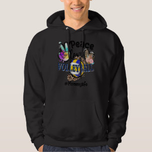 Peace Kärlek Volleyball Mor Life Mamma Grandma Leo Hoodie