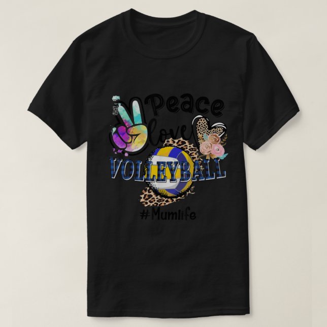 Peace Kärlek Volleyball Morsa Life Mamma Grandma L T Shirt (Design framsida)