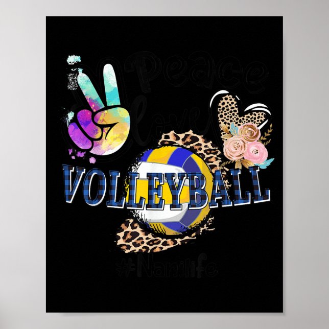 Peace Kärlek Volleyball Nani Life Mamma Grandma Le Poster (Framsidan)