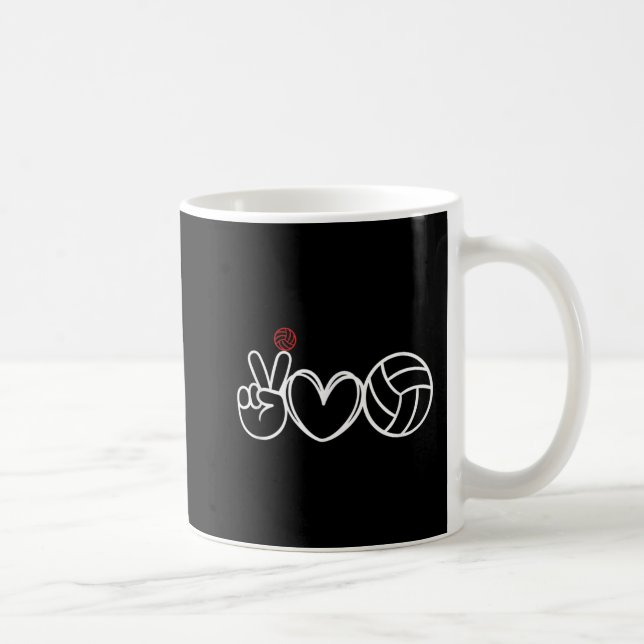 Peace Kärlek Volleyball Player-grafik Kaffemugg (Höger)