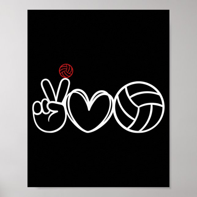 Peace Kärlek Volleyball Player-grafik Poster (Framsidan)