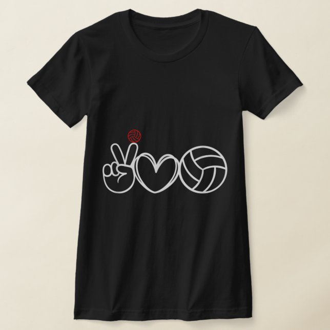 Peace Kärlek Volleyball Player-grafik T Shirt (Laydown)