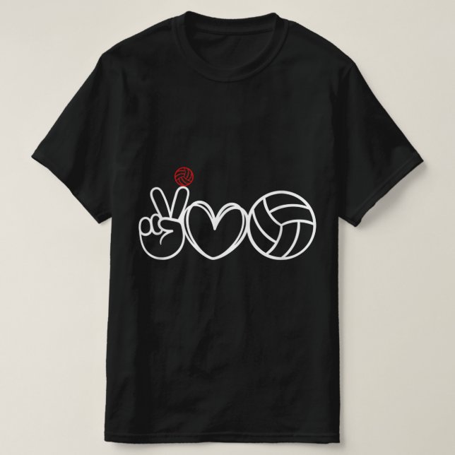 Peace Kärlek Volleyball Player-grafik T Shirt (Design framsida)