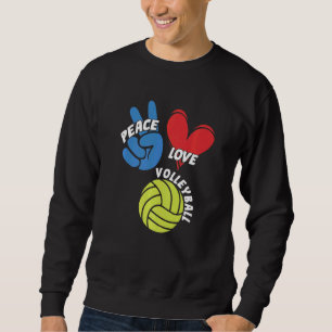 Peace Kärlek Volleyball Player-spelarteamet Coach Lång Ärmad Tröja