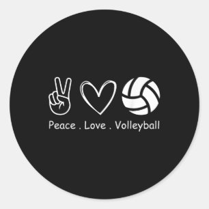 Peace Kärlek Volleyball Player Team Sport Volleyba Runt Klistermärke