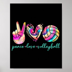 Peace Kärlek Volleyball Player Tie Dye Stil Women Poster