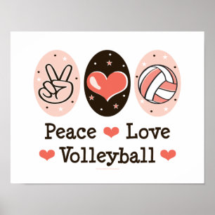 Peace Kärlek Volleyball Poster