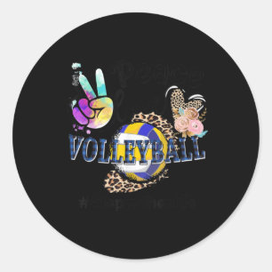 Peace Kärlek Volleyball Stepmor Life Mamma Grandma Runt Klistermärke