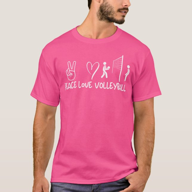 Peace Kärlek Volleyball T Shirt (Framsida)