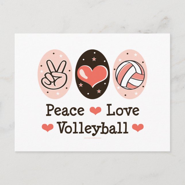 Peace Kärlek Volleyball-vykort Vykort (Framsida)