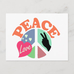 Peace Kärlek Vykort
