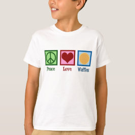 Peace Kärlek Waffles Cute Kids T Shirt