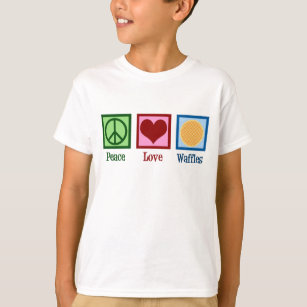 Peace Kärlek Waffles Cute Kids T Shirt