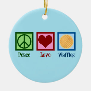Peace Kärlek Waffles Julgransprydnad Keramik