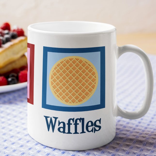 Peace Kärlek Waffles Kaffemugg (Skapare uppladdad)