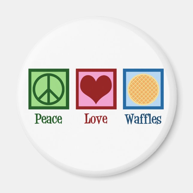 Peace Kärlek Waffles Magnet (Framsidan)