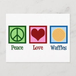 Peace Kärlek Waffles Vykort