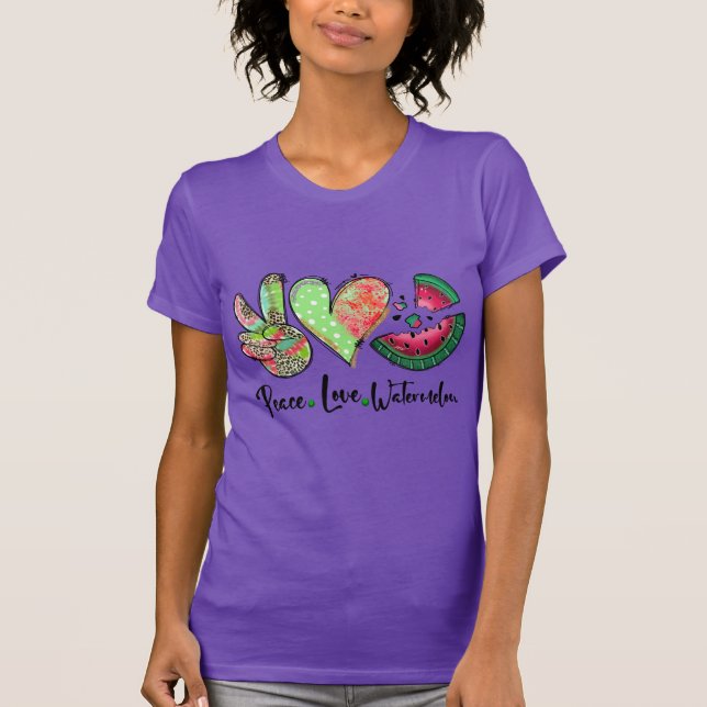 Peace Kärlek Watermelon,SOMMER GIFT IDEA T Shirt (Framsida)