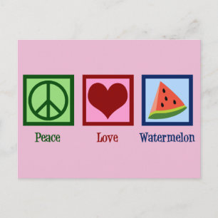 Peace Kärlek Watermelon Vykort