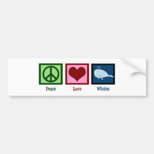 Peace Kärlek Whales Bildekal