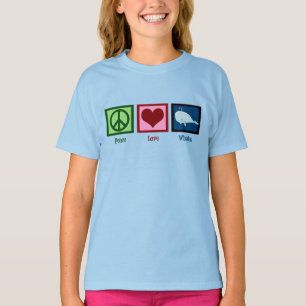 Peace Kärlek Whales Blue Girl T-shirt